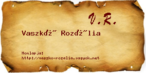 Vaszkó Rozália névjegykártya