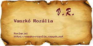 Vaszkó Rozália névjegykártya